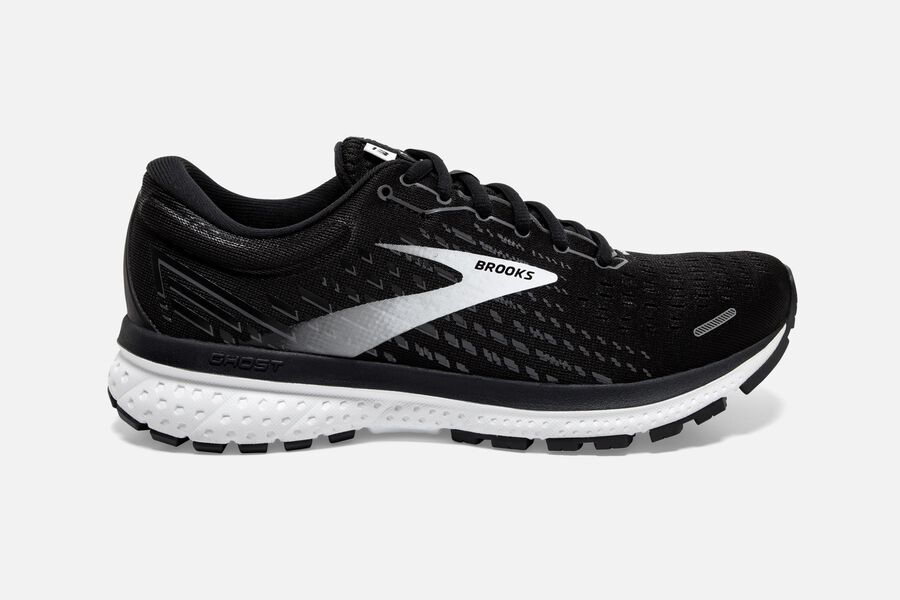 Brooks Ghost 13 Womens Australia - Road Running Shoes - Black/White (012-URBWJ)